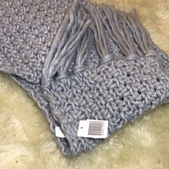 Bam Scarf Long cozy  chunky Knit New gray - Picture 5 of 5